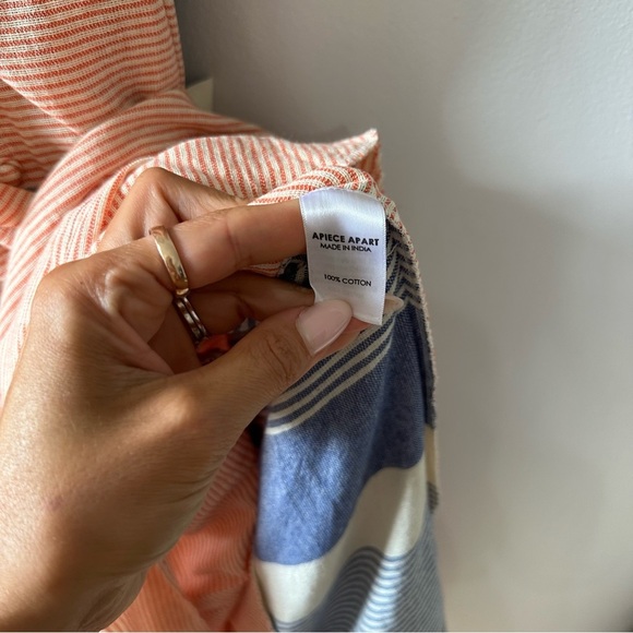 APIECE APART Lypie Ruffle Tank Dress - Cote Stripe Red - Picture 8 of 10